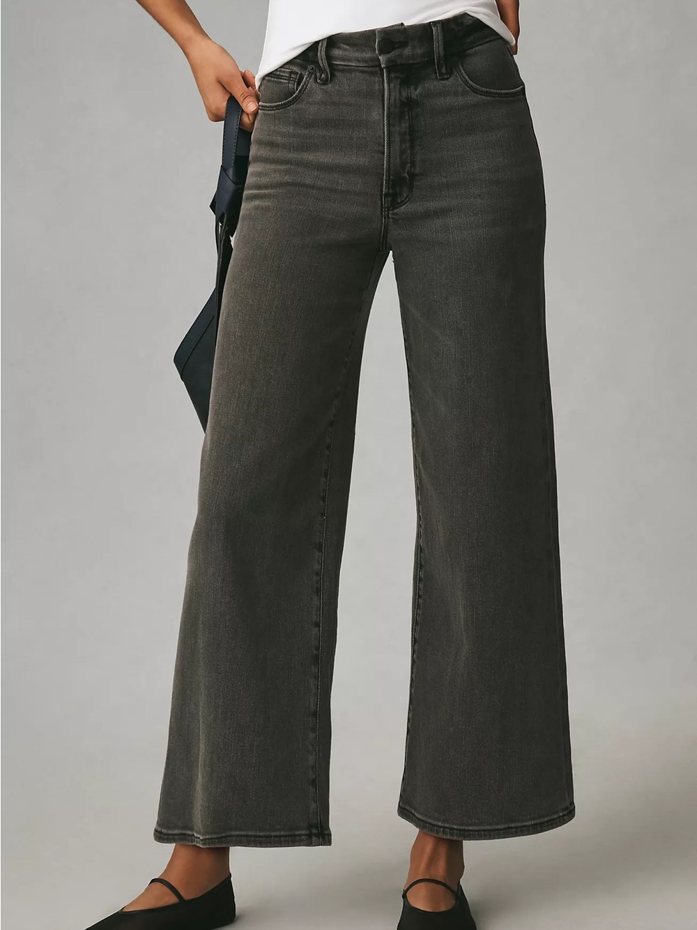 Good American Good Waist Palazzo Crop Jeans - Picture 1 of 9